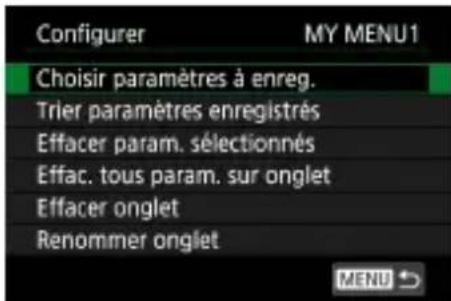 CANON PowerShot G5 X Mark II - Sauvegarde des éléments du menu de prise de vue réseaument utilisés (Mon menu) - 3