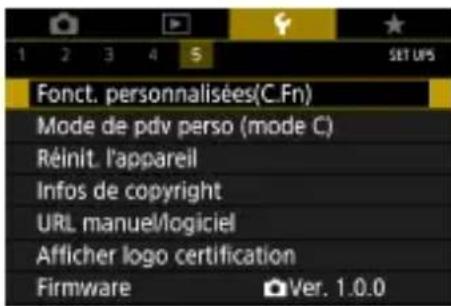 CANON PowerShot G5 X Mark II - Configuration des fonctions personalisées - 1