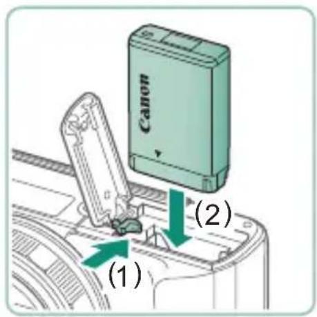 CANON PowerShot G5 X Mark II - Insertion/retrait de la batterie et de laorte mémoire - 2