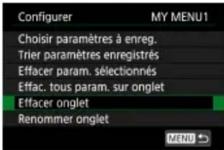 CANON PowerShot G5 X Mark II - Suppression d'un onglet Mon menu - 1