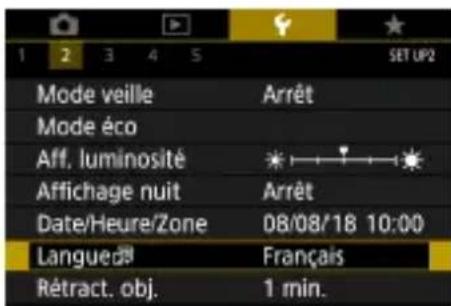 CANON PowerShot G5 X Mark II - Modification de la langue - 1