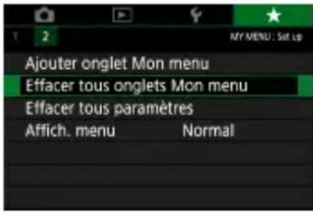 CANON PowerShot G5 X Mark II - Suppression de tous les onglet Mon menu - 1
