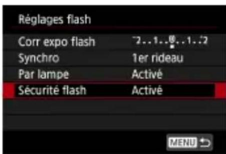 CANON PowerShot G5 X Mark II - Configuration de la Sécurité flash - 1