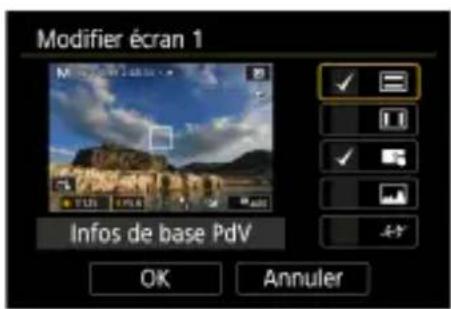 CANON PowerShot G5 X Mark II - Personnalisation de l'affichage des informations de prise de vue - 3