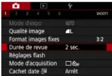 CANON PowerShot G5 X Mark II - Modification de la durée d'affichage de l'image prise - 1