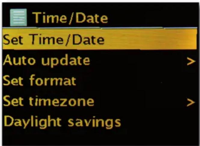 Telestar DABMAN i500 BT - Time/date settings - 1