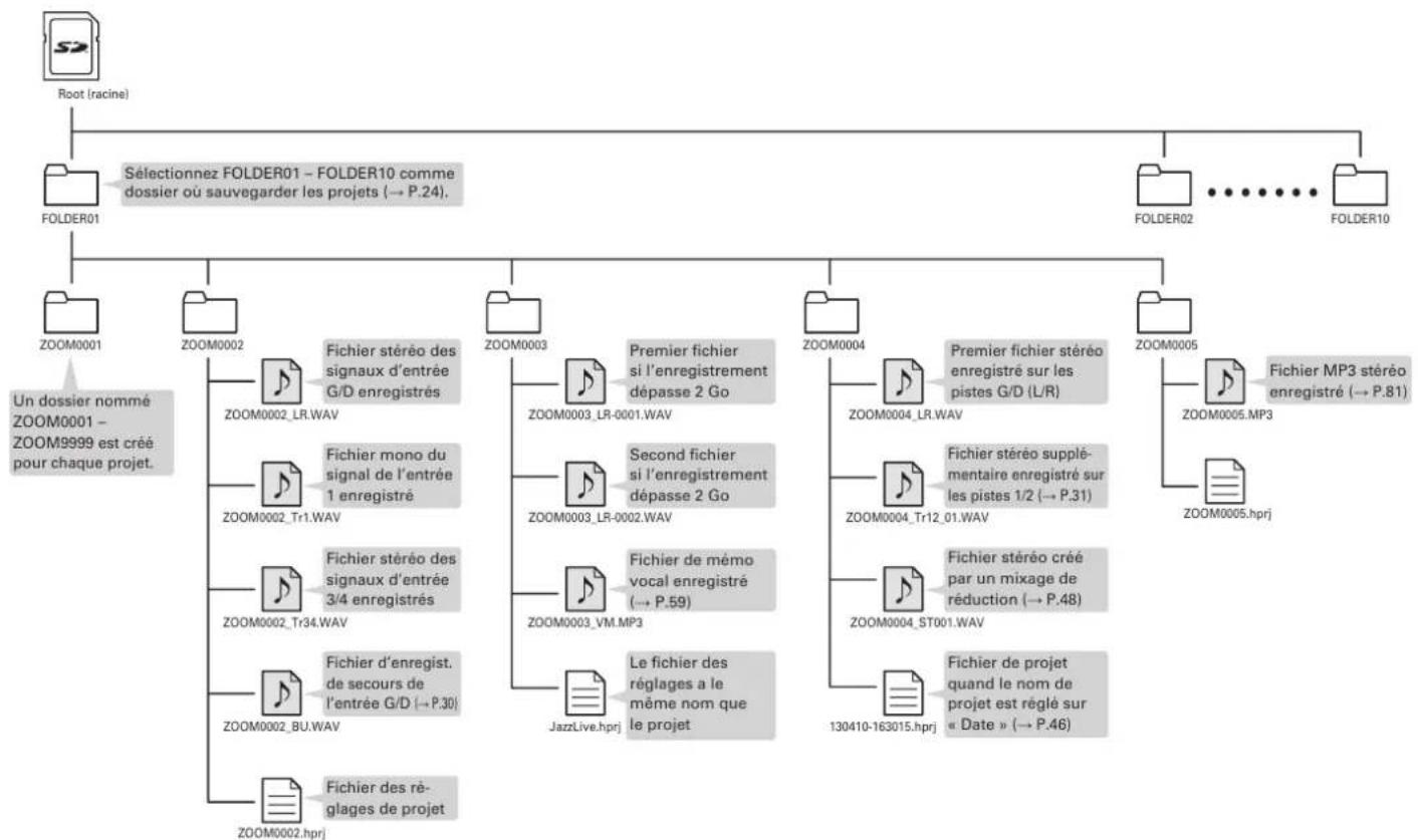 ZOOM H6 - Structure des dossiers et fichiers - 1
