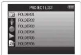 ZOOM H6 - Sélectionner le projet à lire dans la liste - 1