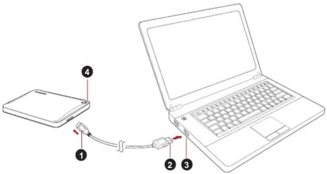 TOSHIBA Canvio Advance - Ligar a unidade ao computador - 1
