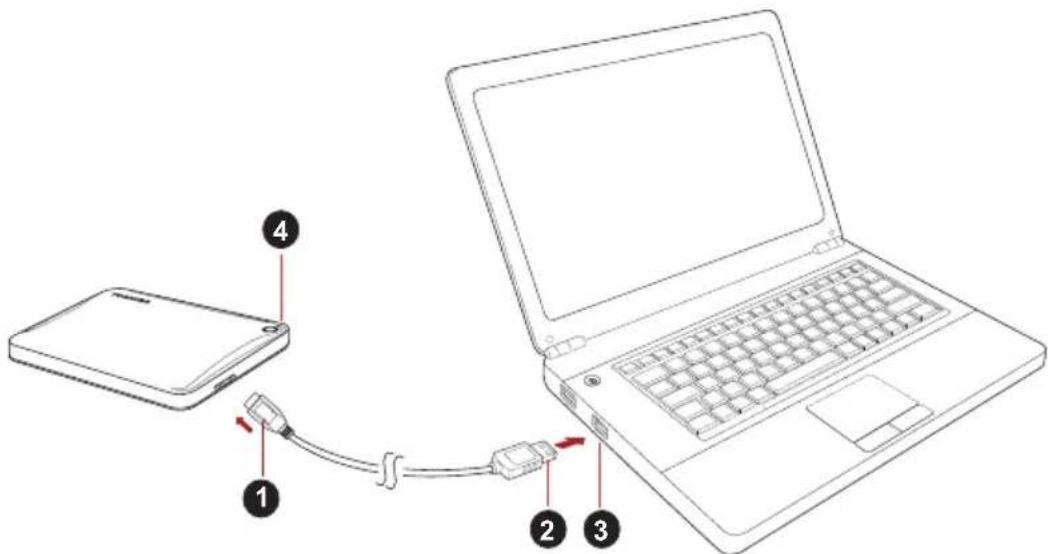 TOSHIBA Canvio Advance - Aseman yhdistäminentietokoneeseen - 1