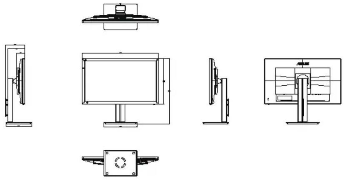 ASUS PB278QV - Dimension de contour - 1