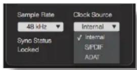 FOCUSRITE Scarlett 2i2 Studio - Source d'horloge (Clock Source) - 1