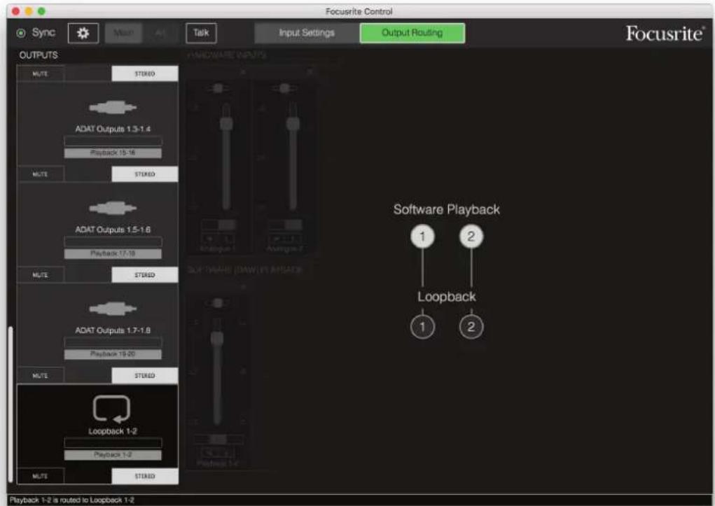 FOCUSRITE Scarlett 2i2 Studio - Emploi de la fonction de renvoi (Loopback) - 1