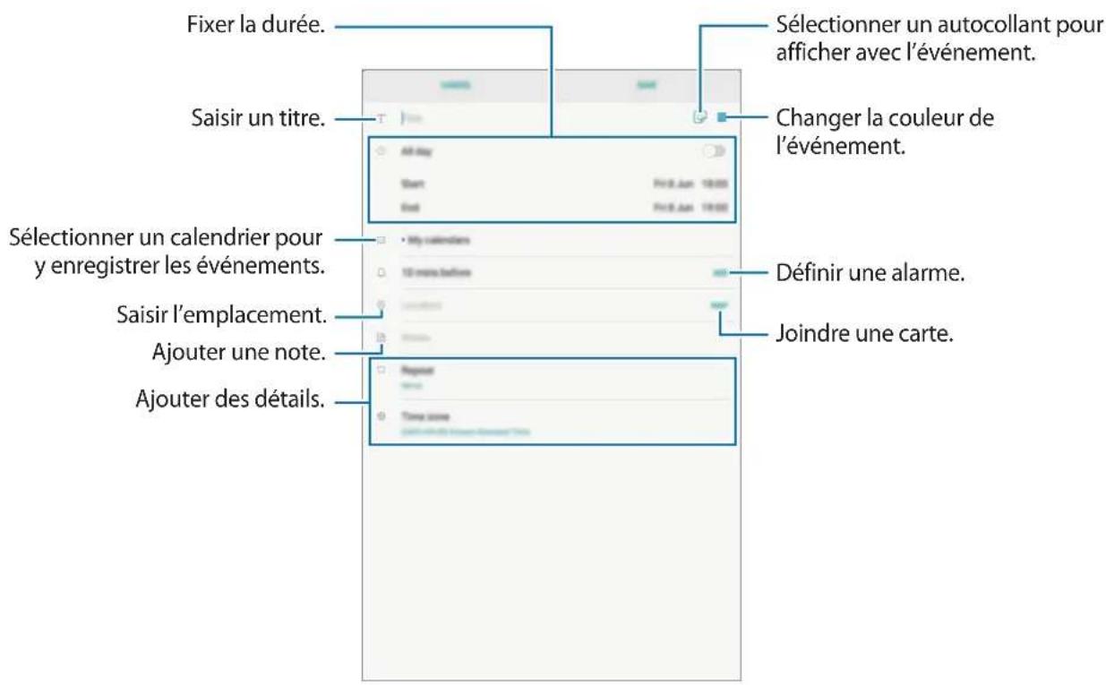 SAMSUNG Galaxy Tab A8 - Créer des événements - 1