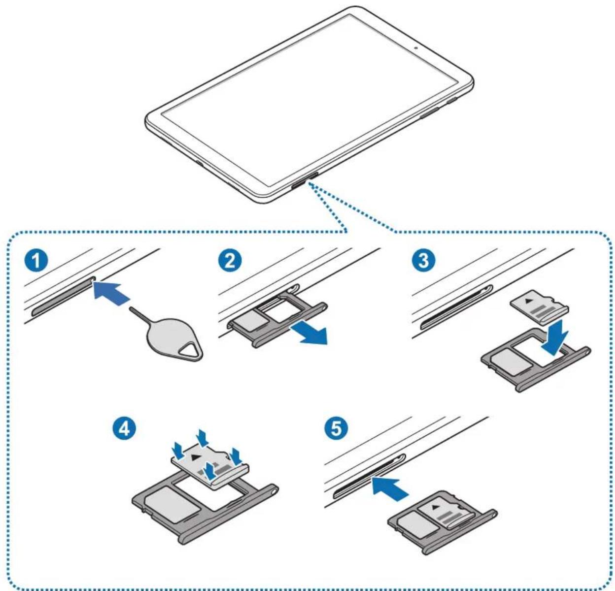 SAMSUNG Galaxy Tab A8 - Installer une carte mémoire - 3