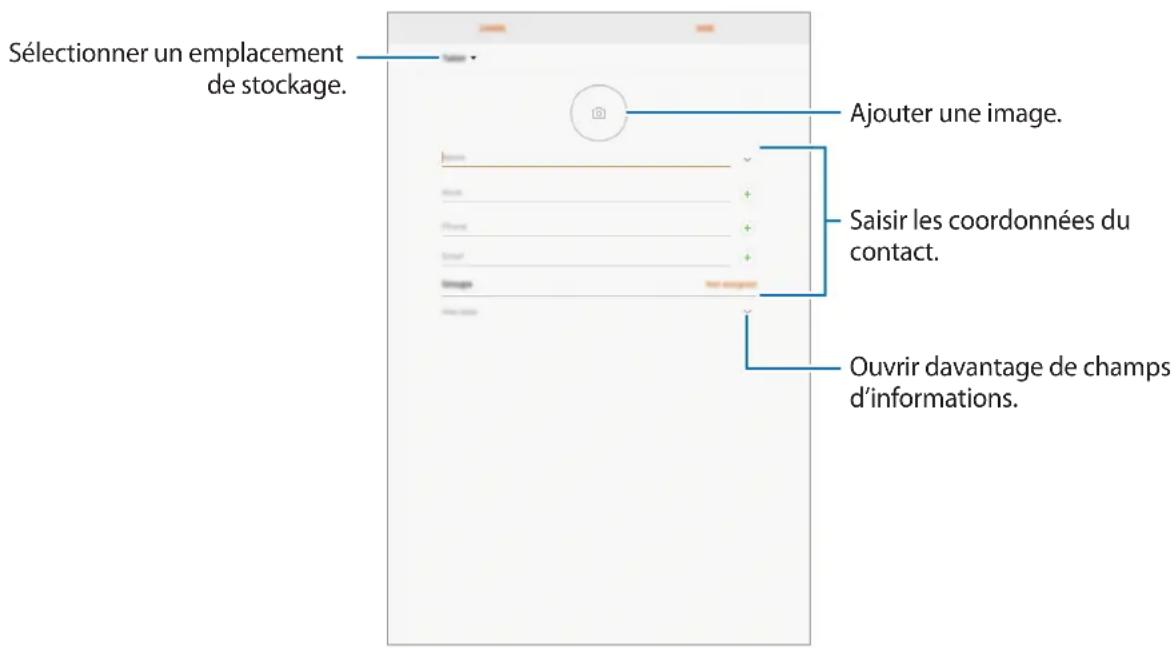 SAMSUNG Galaxy Tab A8 - Créer un nouveau contact - 1