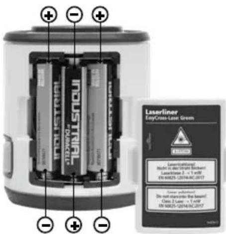 Laserliner EasyCross Laser - Colocar as pilhas - 1