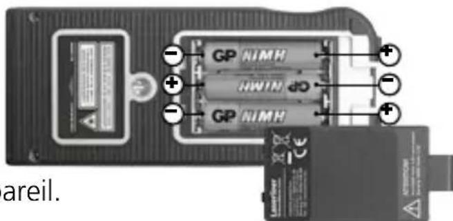 Laserliner DistanceMaster Vision - Mise en place des piles rechargeables - 1