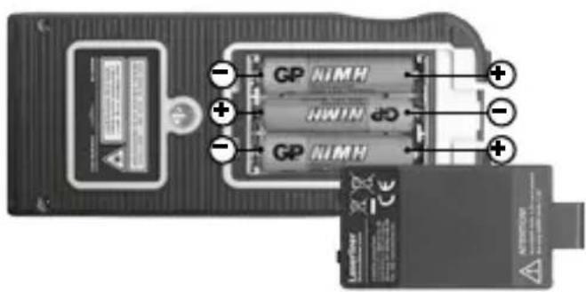 Laserliner DistanceMaster Vision - Ilægning af nye genopladelige batterier - 1