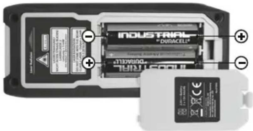 Laserliner LaserRangeMaster Gi5 - Tonoθετηση μπαταριών - 1