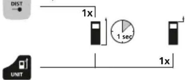 Laserliner LaserRangeMaster Gi5 - Commutation au plan de mesure (réference) : - 1