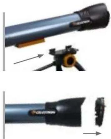 CELESTRON Inspire 100mm AZ - Para fiar el tubo del telescopoio al tripode y el soporte: - 1