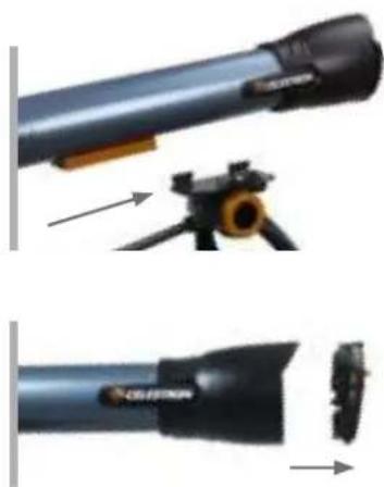 CELESTRON Inspire 100mm AZ - Per fissare il tubo al treppiede e alla montatura procedere come segue. - 1