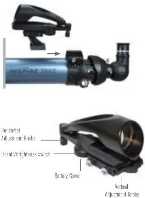 CELESTRON Inspire 100mm AZ - To install the finderscope: - 1