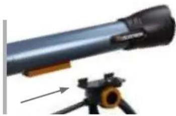 CELESTRON Inspire 100mm AZ - So bringen Sie den Teleskeptubus an Ihr dem Stativ mit Montierung an: - 1