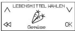 LEBENSMITTEL WÄHLEN Gemüse OK