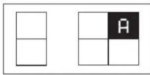 Two geometric diagrams with shaded regions and a letter 'A' in the center, possibly indicating a section or pattern.