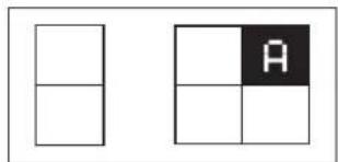 Two grid diagrams with Chinese character 'A' in the center, likely indicating a pattern or puzzle.