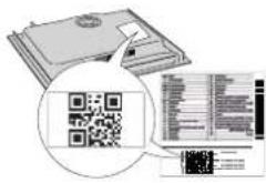 Scanned document with printed images and a QR code, likely from a web-based system or digital interface.