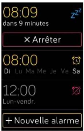 FITBIT Versa 2 - Arrêt ou répétition d'une alarmé - 1