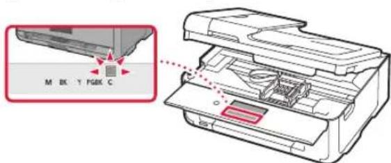 CANON Pixma TS9551C - Asegürese de que el color del deposito de tinta que instaló aparece en pantalla. - 1