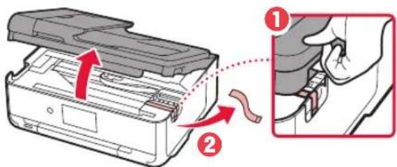 CANON Pixma TS9551C - Pakkaumateriaalien poistaminen - 1