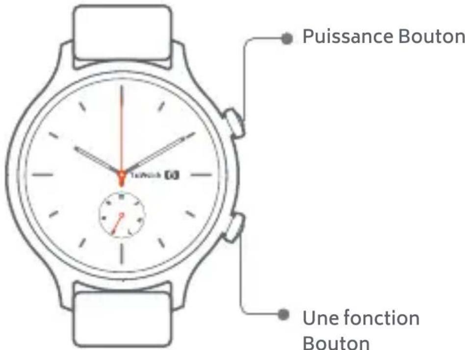 TicWatch C2 - Boutons et les fonctions - 1
