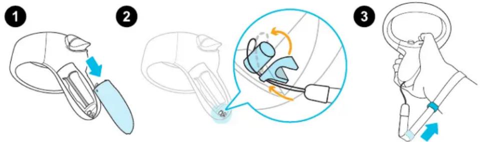 HTC VIVE Cosmos - Fixer les lanières aux contrôleurs - 1