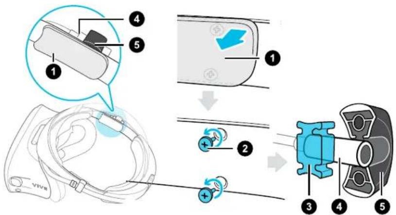 HTC VIVE Cosmos - Retirer le guide du cable audio - 1