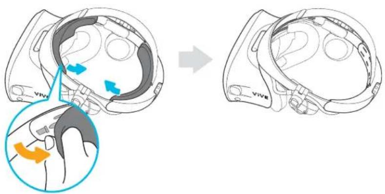 HTC VIVE Cosmos - Retirer les coussins avant et arrriere - 1