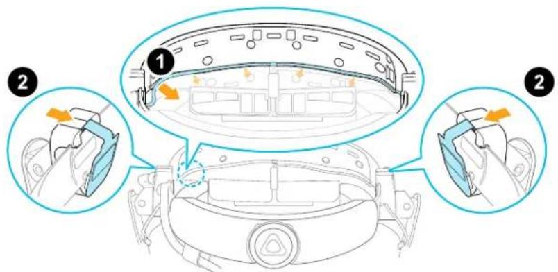 HTC VIVE Cosmos - Retirer les écouteurs supra de la bande du casque - 3