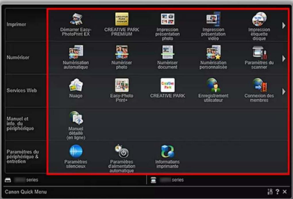 CANON PIXMA G4511 - Ajout d'icones de fonction au Menu de raccourcis - 3