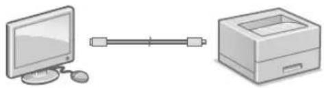 CANON iSensys LBP621Cw - Veidot savienojumu, izmantojot USB kabeli - 1