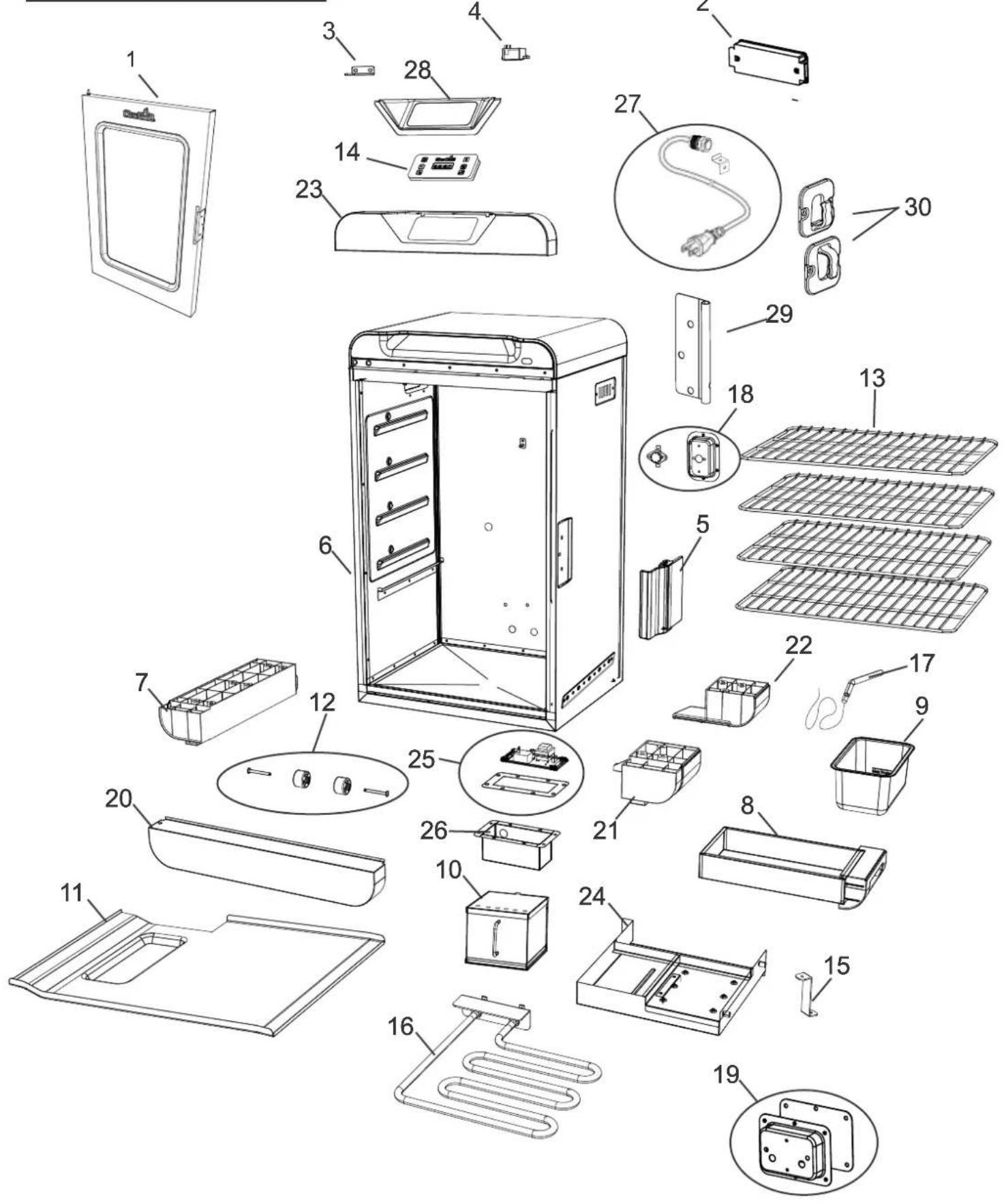 CHAR BROIL 140722 - WARRANTY PARTS DIAGRAM - 1