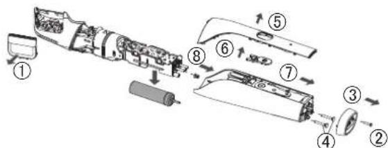 PANASONIC ERGD51 - De ingebouwde oplaadbare batterij verwijderen - 1