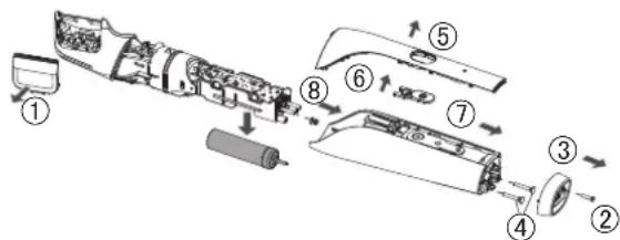 PANASONIC ERGD51 - Removing the built-in rechargeable battery - 1