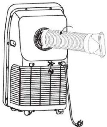 HAIER AM09AA1GAA - STEP 4 - CONNECT EXHAUST HOSE TO THE AIR CONDITIONER - 1