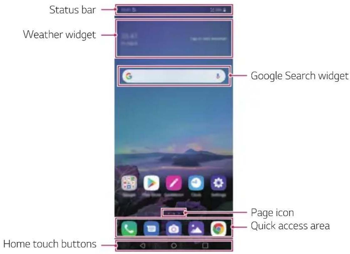 LG K40s - Home screen layout - 1