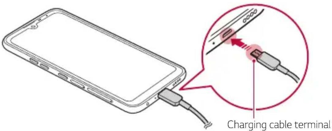 LG K40s - Charging the battery - 1