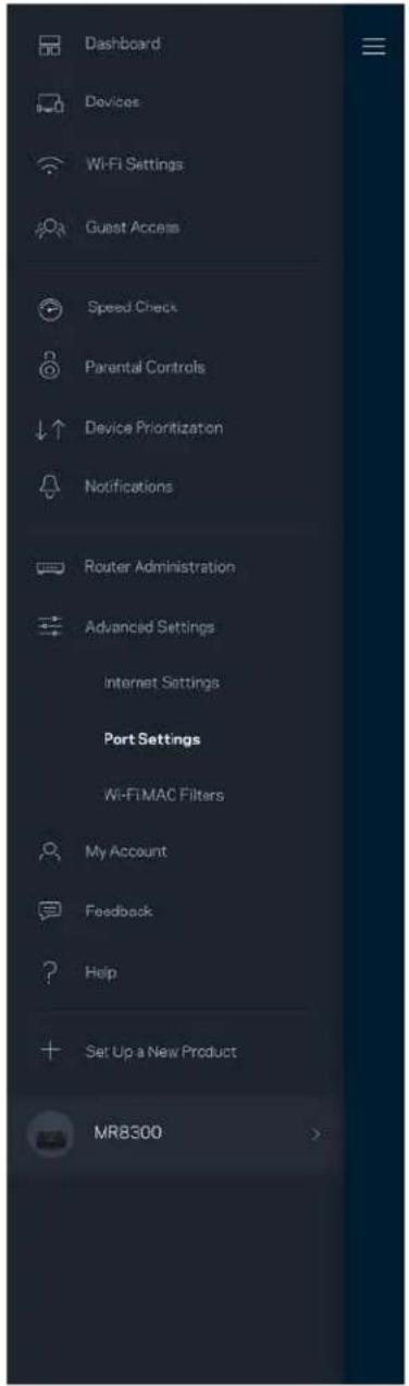 LINKSYS MaxStream MR8300 - Port Settings (Paramètres des ports) - 1